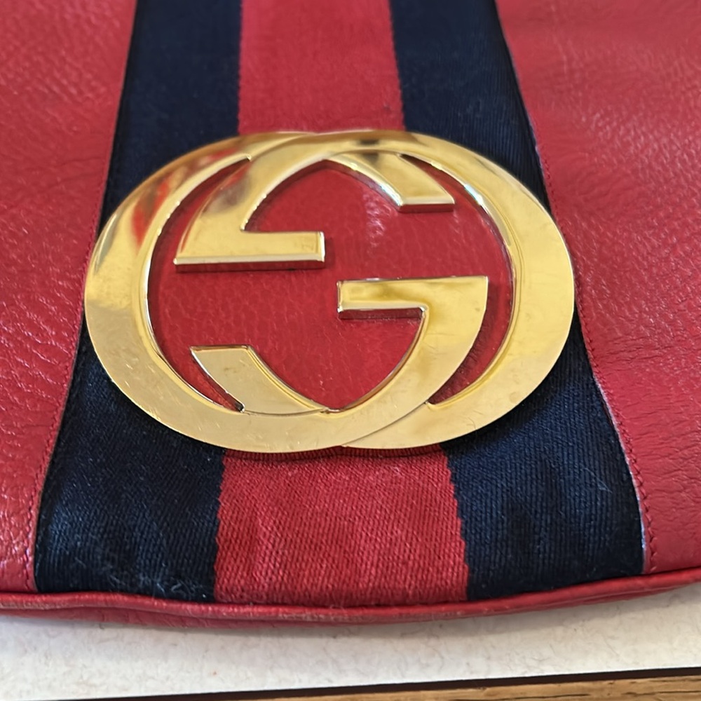 Gucci Blondie XL Shoulder Bag Purse GG RARE Tom Ford Era Red Pebbled Leather - Picture 12 of 17